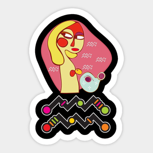 Aquarius Zodiac Sign Sticker